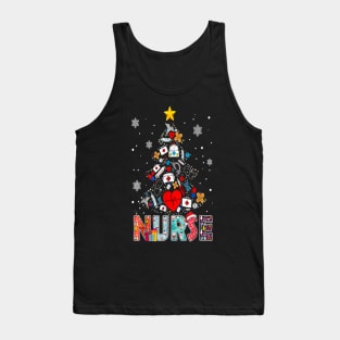 Nurse Christmas Tree Stethoscope Rn Lpn Scrub Nursing Xmas Tank Top